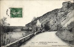 CPA Souillac Route de Lacave et la Dordogne 