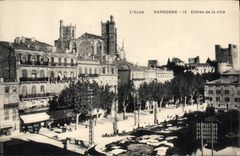 POSTAL Narbonne de la VENDIMIA entrado de la ciudad