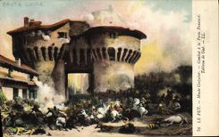 CPA Le Puy Musee Crozatier Combat a la porte Panessot Tableau de Gue