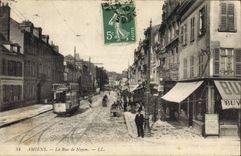 VINTAGE POSTCARD Amiens the Street of Boundary-line Tram