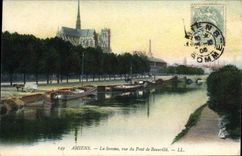VINTAGE POSTCARD Amiens the Sum Seen Of the Bridge De Beauville