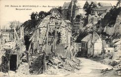 VINTAGE POSTCARD Ruins of Montdidier Street Becquerel Militaria