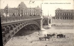 Puente de Lyon de la POSTAL de la VENDIMIA de la universidad y del Faucltes