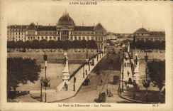 POSTAL Lyon de la VENDIMIA el puente de las facultades de la universidad