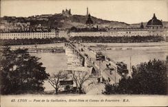 CPA Lyon Pont de la Guillotiere Hotel Dieu et Coteau de Fourviere