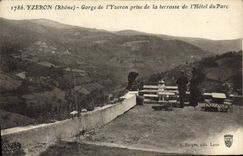 VINTAGE POSTCARD Yzeron Falls of Yzeron taken of the terrace of the Hotel of the Park