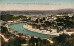 CPA Lyon La Saone et vue generale prise de l'ascenseur 