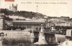 Cortes de ley de Lyon de la POSTAL de la VENDIMIA y cuesta de Fourviere