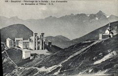 VINTAGE POSTCARD Dauphine Pilgrimage of SAlette Overall picture of the monastery and Obiou