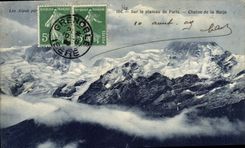 VINTAGE POSTCARD On the plate of Paris Chains of Meije