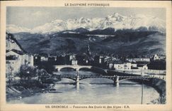 CPA Grenoble Panorama Des Quais et des Alpes