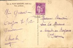 VINTAGE POSTCARD Collar of the Genevre Mount View