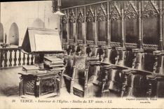 POSTAL Vence interior de la VENDIMIA de las paradas de la iglesia del décimo quintas