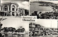 CPM Souvenir de Beaulieu Le casino Vue generale de la baie La villa grecque Le port de plaisance