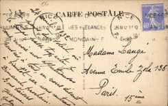 VINTAGE POSTCARD Cagnes on Sea Seen from of the Cross-country race of Cagnes