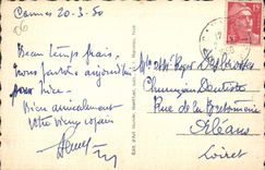 VINTAGE POSTCARD Cannes Seen On the Port and the Hotels Boats