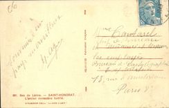 VINTAGE POSTCARD Cannes Iles of Lerins Saint Honorat the old monastery strengthens