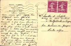 VINTAGE POSTCARD Hotel Alberti Street Nice