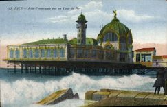 CPA Nice Jetee promenade par un coup de mer