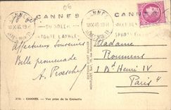 POSTAL de la VENDIMIA Niza vista de la pequeña cruz