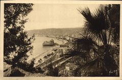 Opinión panorámica de la POSTAL de la VENDIMIA Niza tomada de la cascada del castillo
