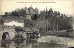 VINTAGE POSTCARD Bressuire View of the Castle