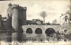 VINTAGE POSTCARD Parthenay Carries St Jacques and bridge on Thouet