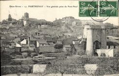 VINTAGE POSTCARD Parthenay View Taken of the New Bridge