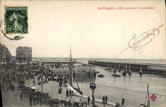 POSTAL Treport de la VENDIMIA el puerto y los barcos de los embarcaderos