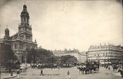CPA Paris Place et Eglise de la Trinite
