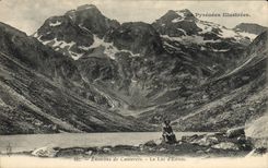VINTAGE POSTCARD Surroundings of Cauterets the Lake Estom