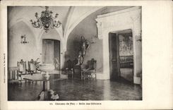 VINTAGE POSTCARD Pau Room of Oificiers Castle