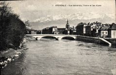 CPA Grenoble Vue Generale l'Isere et les Alpes