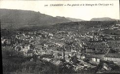 VINTAGE POSTCARD Chambéry View and the Mountain of the Cat