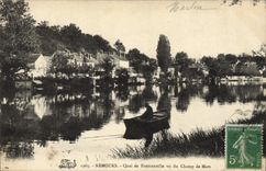 VINTAGE POSTCARD Nemours Quay of Fromonville seen of the Champ de Mars