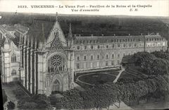 VINTAGE POSTCARD Vincennes the Old man Strong House of the Queen and the Overall picture Vault