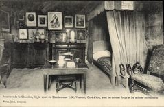 VINTAGE POSTCARD Interieur of the Room reads of dead Happy Ars