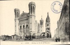 Basílica de Lyon de la POSTAL de la VENDIMIA de Notre Dame de Fourvieres