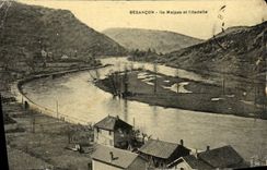VINTAGE POSTCARD Besancon Island Malpas and Citadelle