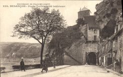 VINTAGE POSTCARD Besancon Porte Taillee dimensions Interieur