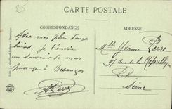 La POSTAL Besanzón Porte Taillee de la VENDIMIA dimensiona Interieur