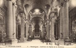 VINTAGE POSTCARD Interior Besancon of the Church of the Madeleine