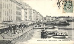CPA Toulon Vue Generale du Quai Cronstadt Bateaux