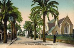 CPA Hyeres L'Avenue Beauregard et l'Eglise Anglaise