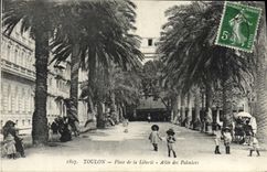 CPA Toulon Place de la Liberte Allee des palmiers Enfants