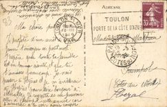 VINTAGE POSTCARD Toulon Train station And the Public garden