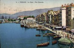 VINTAGE POSTCARD Toulon the Quay View