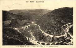 VINTAGE POSTCARD Ligne of Castres has Murat the Three Viaducts
