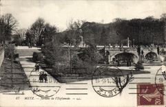 Jardines de Metz de la POSTAL de la VENDIMIA de la explanada