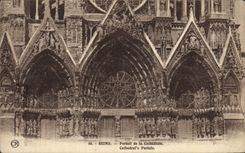 VINTAGE POSTCARD Rheims Gate Of the Cathedral